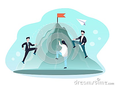 Vector illustration about career growth, competition, recruiting candidates, ladder, leadership. Vector Illustration